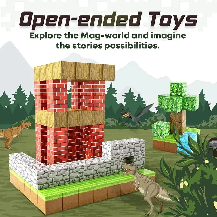 "100pcs Magnetic Building Blocks Set for Toddlers & Kids"