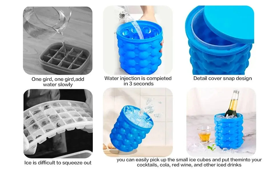 Portable Circular Ice Cube Mold & Storage Bucket – Summer Essential