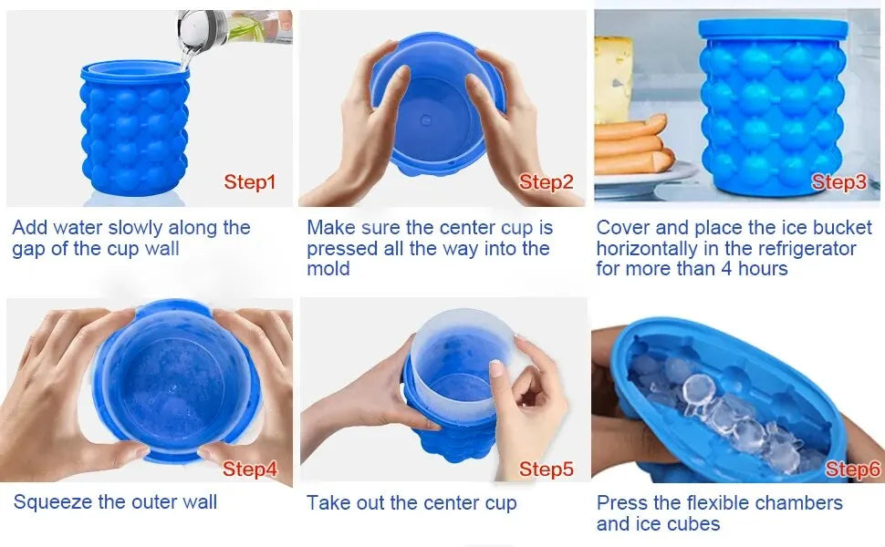 Portable Circular Ice Cube Mold & Storage Bucket – Summer Essential