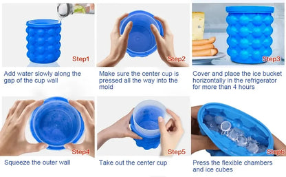 Portable Circular Ice Cube Mold & Storage Bucket – Summer Essential