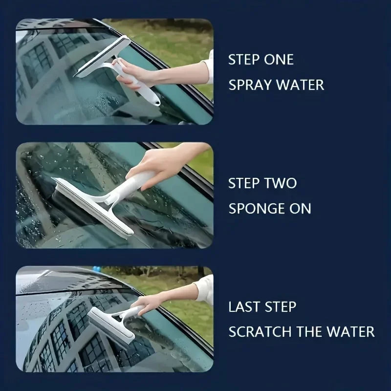 g Can Bathroom Mirror Glass Cleaning To3-in-1 Silicone Shower Squeegee Wiper Hand-held Spray Window Wiper with Nozzle Waterinol