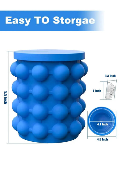 Portable Circular Ice Cube Mold & Storage Bucket – Summer Essential
