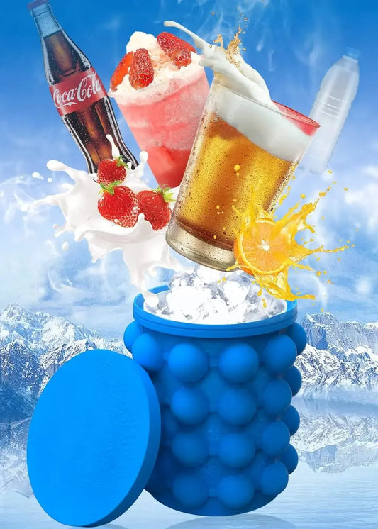 Portable Circular Ice Cube Mold & Storage Bucket – Summer Essential