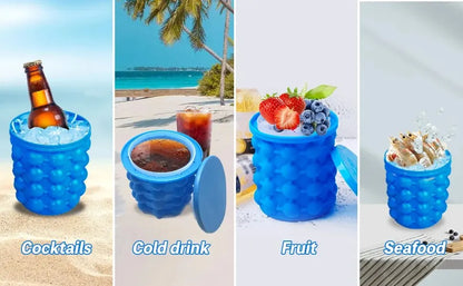 Portable Circular Ice Cube Mold & Storage Bucket – Summer Essential