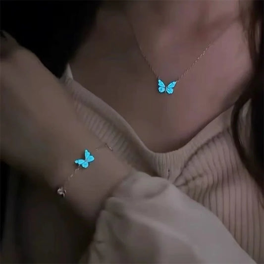 Midnight Glow Butterfly Jewelry Set